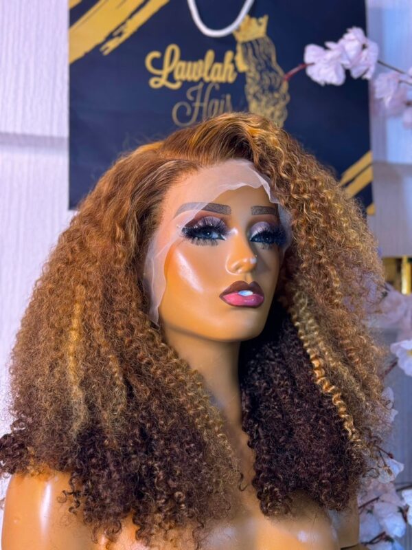 Kinks curls full frontal wig  300g Piano color 18inches - Image 7