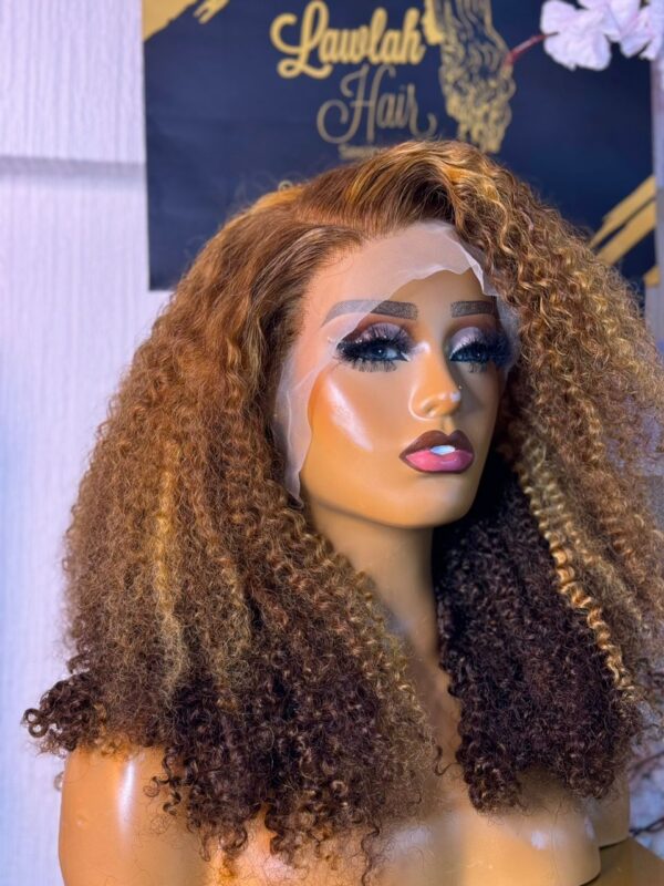 Kinks curls full frontal wig  300g Piano color 18inches - Image 3